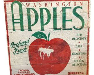 Reclaimed Wood Farmhouse Apples Sign Art