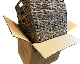 New 3 Pack Woven Brown Storage Baskets