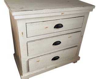 Rustic White Short Dresser Nightstand