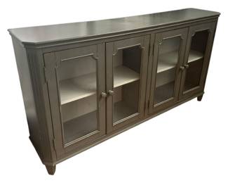 Gray GlassFront Sideboard Cabinet
