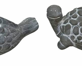 Cement Bird Turtle Figurines