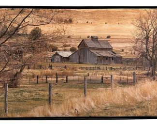Roadside Barn Framed Art Print on Canvas