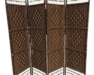 Brown Wicker Screen Room Divider