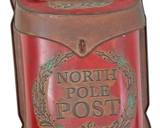 Metal Santa Mailbox Christmas Wall Decor