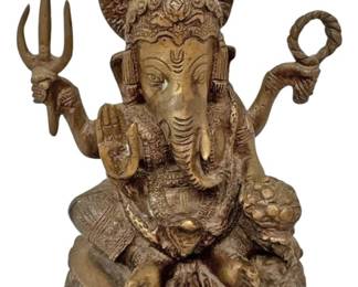 Vintage Bronze Ganesha Hindu Indian Statue