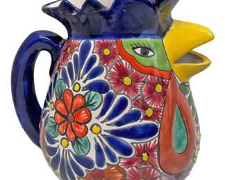 Talavera Mexico Pottery Chicken Pitcher