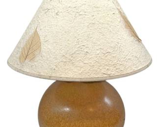 Natural Tan Table Lamp with Leaf Shade