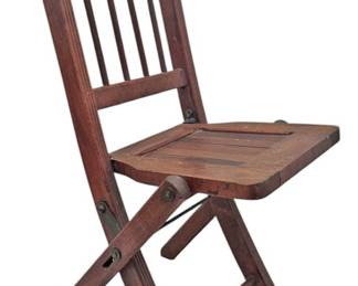 Antique Childs Folding Wooden Chair