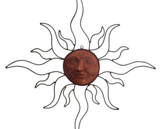 Iron and Terracotta Yard Art Wall Decor