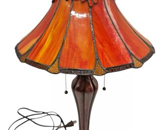 Orange TiffanyStyle Stained Glass Lamp