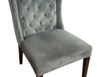 Grey Velvet Tufted Accent Chair
