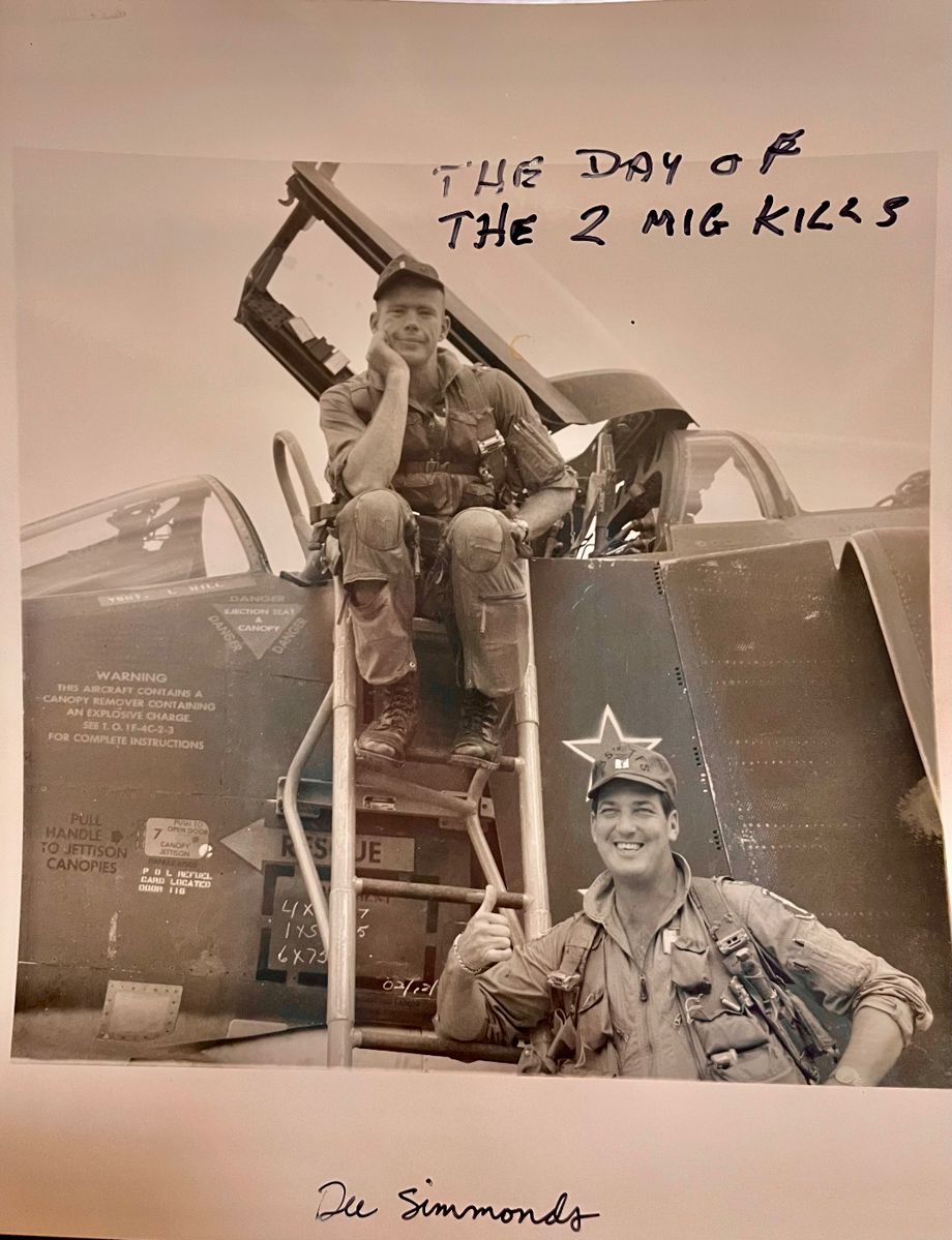 “Capt. Dee Simmonds and Lt. George McKinney, both retired lieutenant colonels, were members of the 435th Tactical Fighter Squadron, now the 435th Fighter Training Squadron here at JBSA-Randolph, when they became the first F-4 Phantom crew to shoot down two MiG-21 aircraft on a single mission Nov. 6, 1967.