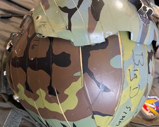 Fighter pilots helmet autographed by Big D