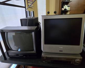 Vintage Philips TV, Panasonic video editing monitor