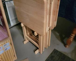Set of 4 Folding TV Tray Tables