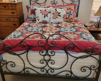 Queen Bed with Iron Head and Foot Board