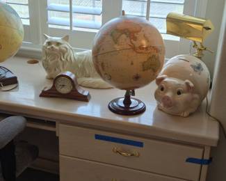 Globe and clock
