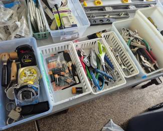 Tape measures /batteries/ wrenches/pliers