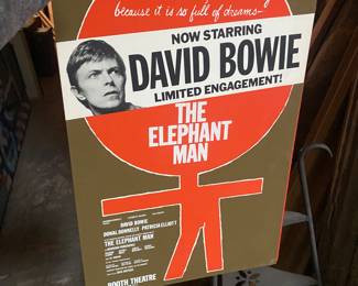 David Bowie The E;ephant Man theater window card