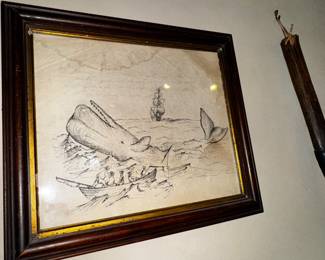 Unhappy whale, lots of foxing