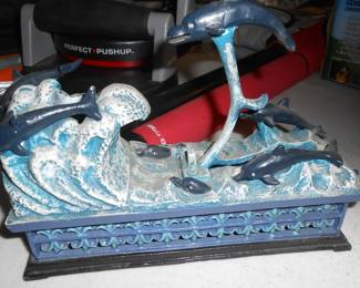 Dolphin Cast Iron Bank