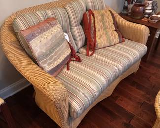 Lloyd Flanders Wicker love seat. This is a set with sofa, rocker, table and chair