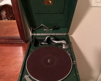 Antique phonograph record player