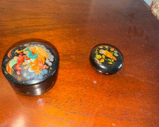 Russian hand painted lacquer boxes