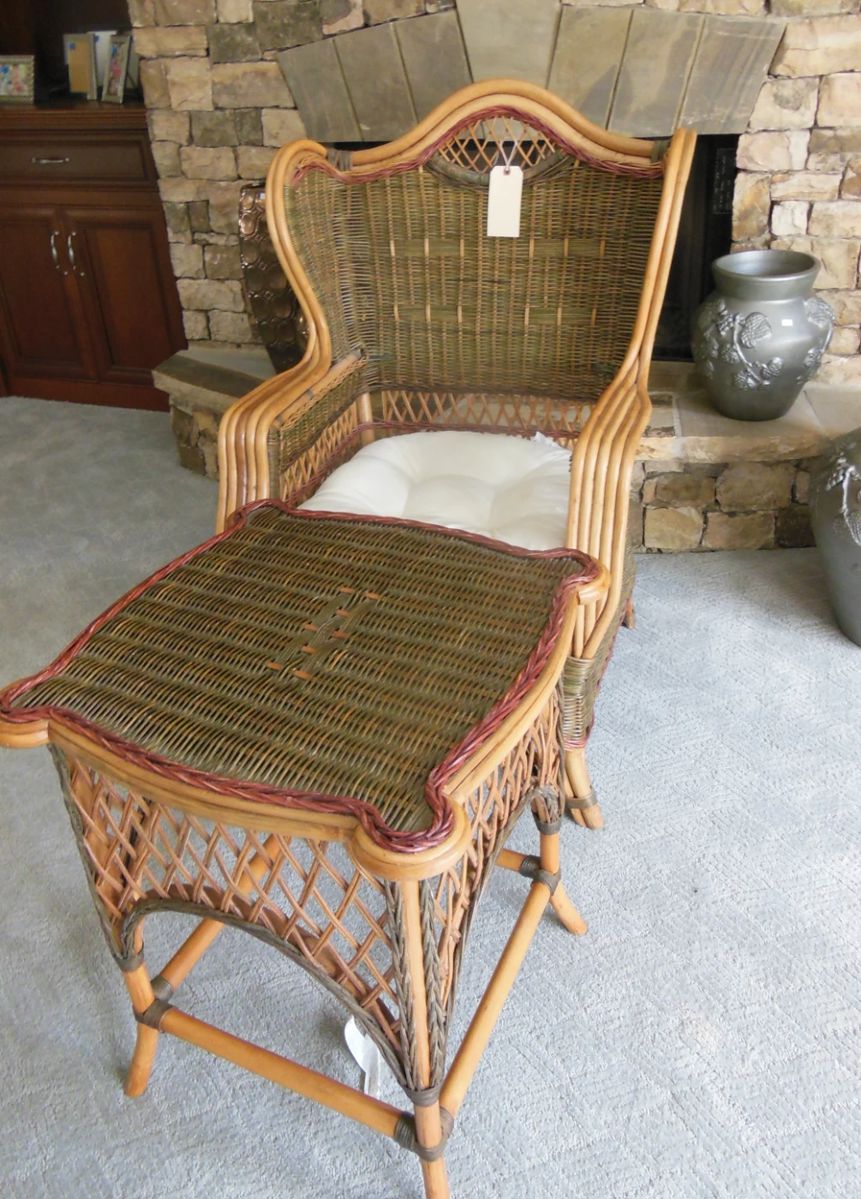 unique wicker chair and table