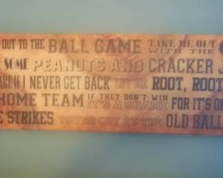 large wood plaque baseball theme