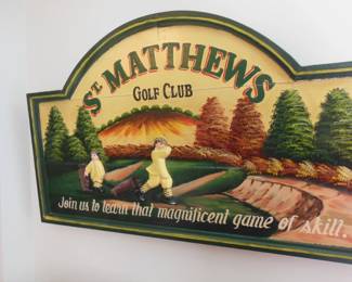 large golf sign