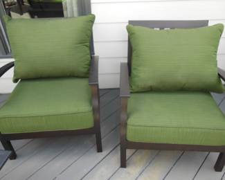 pair outdoor chairs