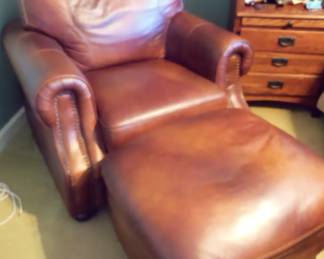 leather chair and ottoman