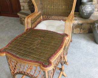unique wicker chair and table