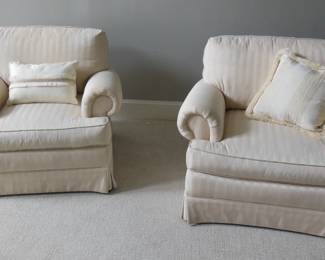 2 white chairs