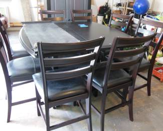 pub table and 6 chairs