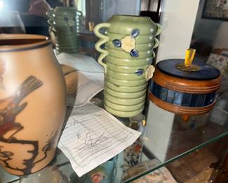 Asian Amphora Double handled flower vase