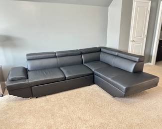 Black Pleather Sectional