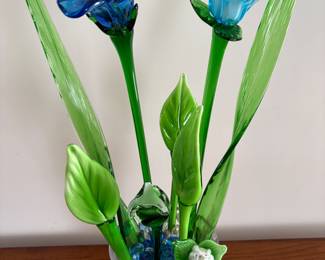 Hand blown glass flowers