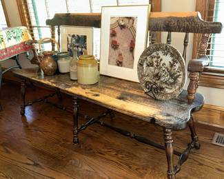 Rustic Deacon's Bench