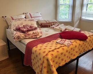 Queen Bed frame with queen mattress... darling bedding