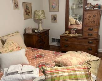 Full bed with antique bedroom furniture