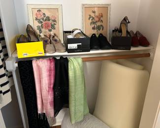 Shoes, scarves, some clothing