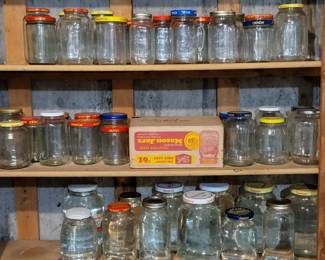 Wall of Glass Jars