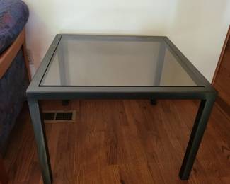 Smoky Glass Top Table with Metal Frame