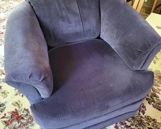 Awesome Blue Microfiber Swivel Chair
