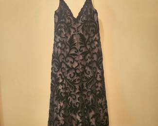 Spaghetti Strap Velvet & Lace Dress