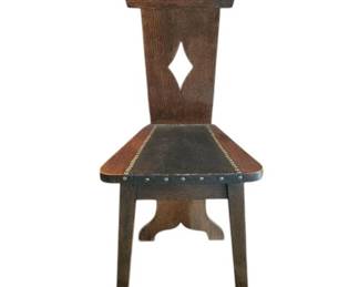 Rustic Wood & Leather Wrapped Chair