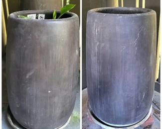 Two Large Pottery Outdoor Planters