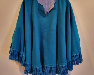 Vintage Teal Poncho